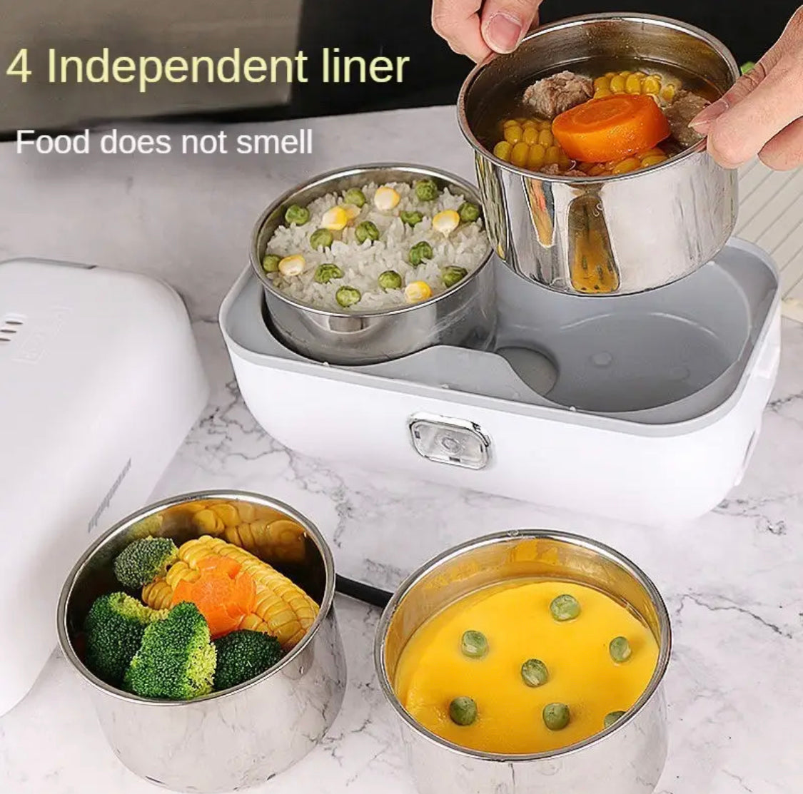 Bento Electric Heating Lunch Box, Multifunctional Cooking Insulation Box, Portable Stainless Steel Lunch Box Bento Electric Heating Lunch Box, Multifunctional Cooking Insulation Box, Portable Stainless Steel Lunch Box